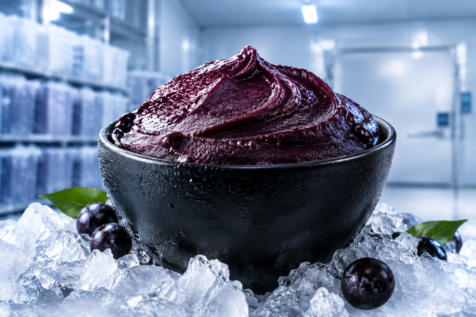 sorbet de açaí no gelo